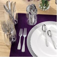 Langley Street Jett 45 Piece Country Hammered 18/10 Stainless Steel Flatware Set LGLY6978